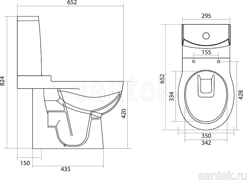 Унитаз-компакт Santek Аллегро 1WH301955 с крышкой-сиденьем микролифт