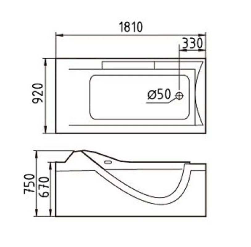 Акриловая ванна Gemy G9055 O L белый