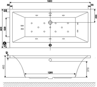 Акриловая ванна Excellent Pryzmat Lux 180х80 WAEx.PRL18WH