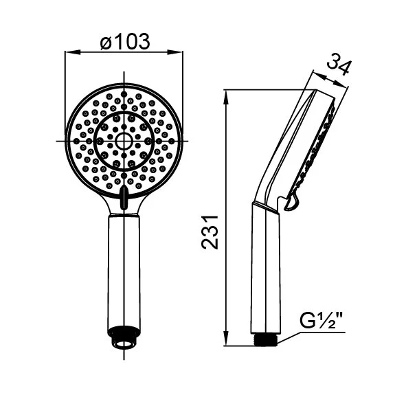 Душевая лейка Milardo 1505F10M18 хром