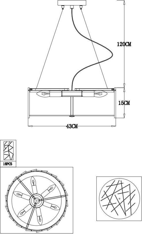 Подвесной светильник Arte Lamp Galatea A1222SP-6CC