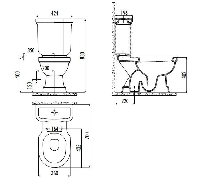 Напольный унитаз Creavit Klasik KL301/KL410/IT5030