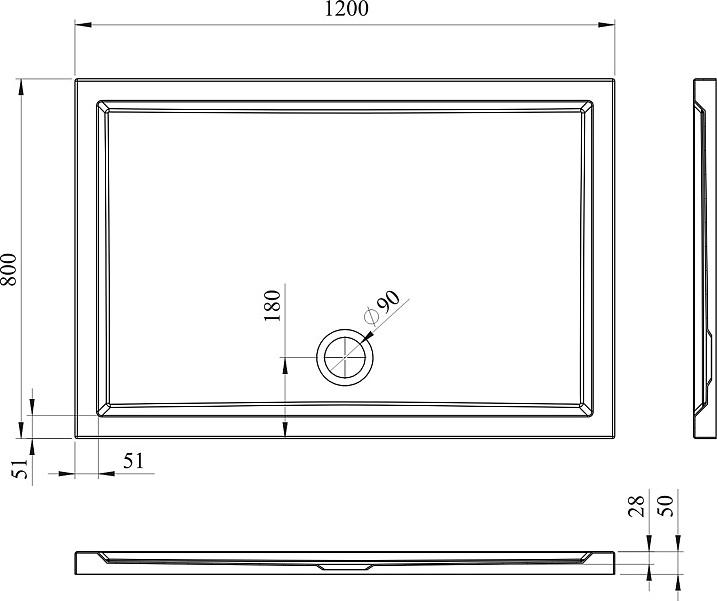 Душевой поддон Lavinia Boho One 120x80 37017120, белый