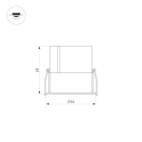 Встраиваемый светодиодный светильник Arlight S-Atlas-Built-R66-15W Warm3000 035465