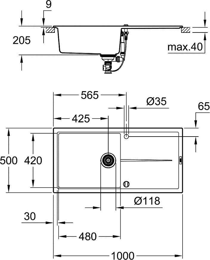 Кухонная мойка Grohe K400 31641AP0