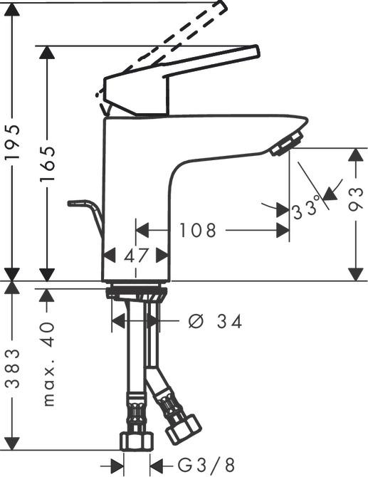 Смеситель для раковины Hansgrohe Logis Loop 71154000, хром