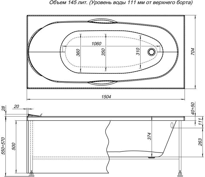 Боковая панель Aquanet Dali 150 00239389 белый