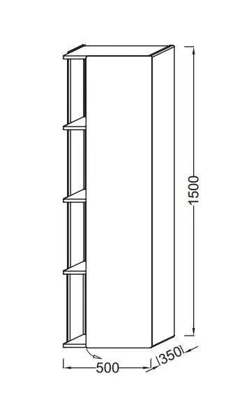 Шкаф-пенал Jacob Delafon Terrace EB1179G-N23/EB1179D-N23 коричневый