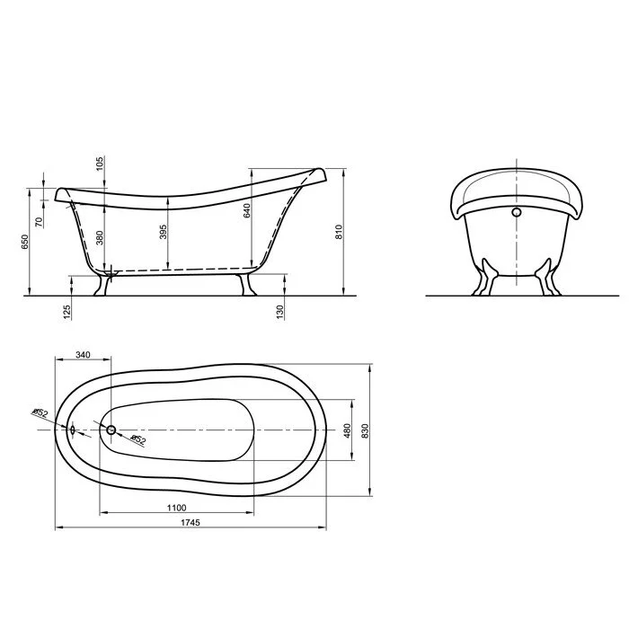 Акриловая ванна Knief Aqua Plus 0100-061-03 бронза, белый