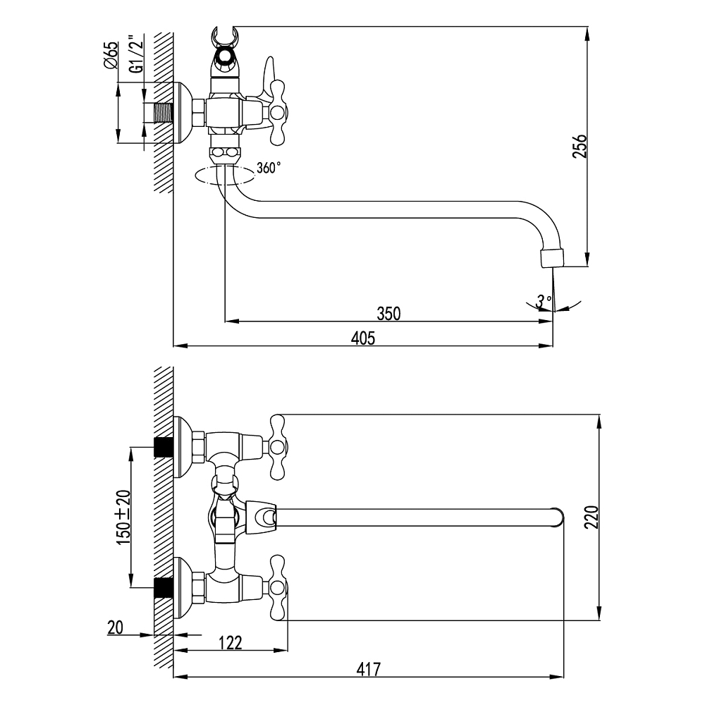 Смеситель для ванны Lemark Standard LM2151C хром