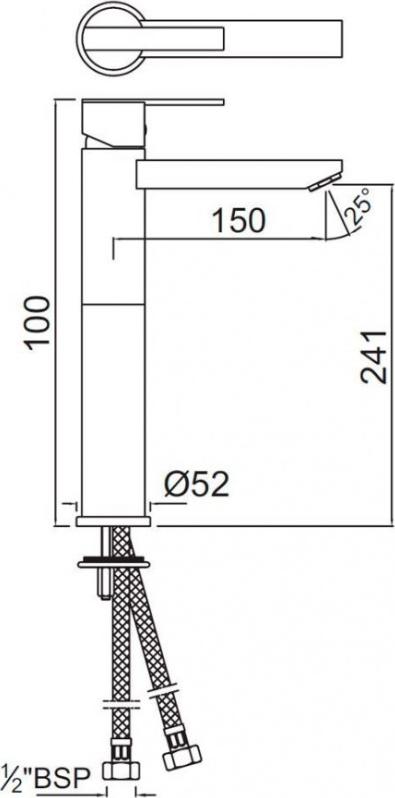 Смеситель для раковины без донного клапана Jaquar Fonte FON-CHR-40005B