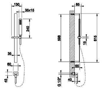 Душевой гарнитур Gessi Rettangolo 20142-031 хром