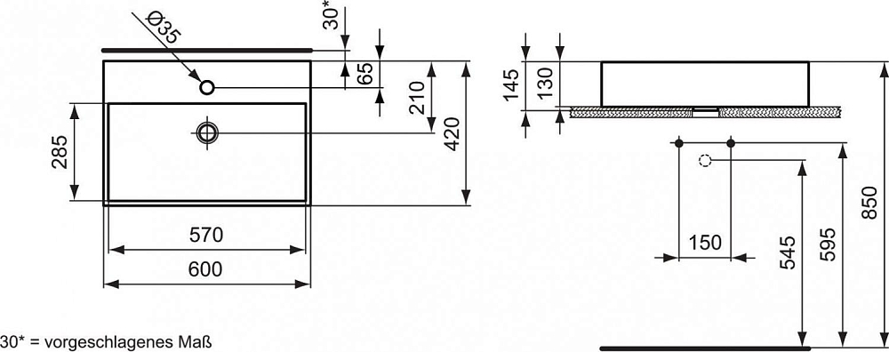 Раковина 60 см Ideal Standard Strada K078101