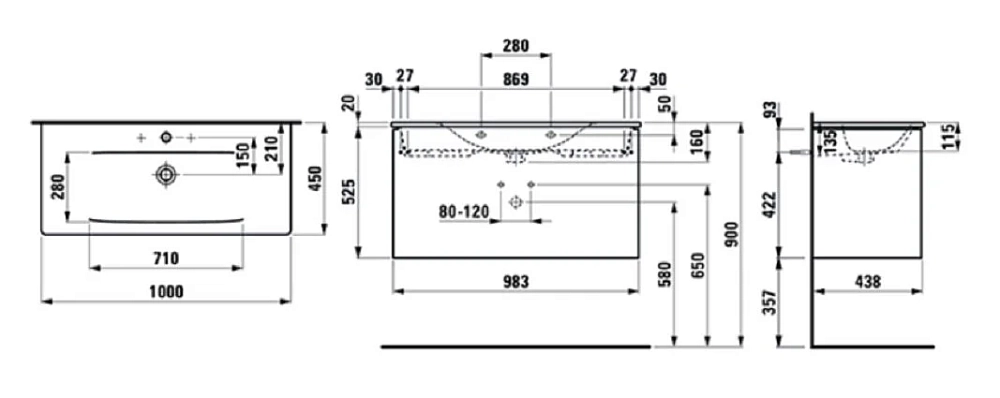 Тумба под раковину Laufen Palace 8.6070.7.261.104.1 белый