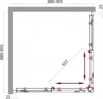 Душевой уголок BelBagno SELA-A-2-90-P-Cr