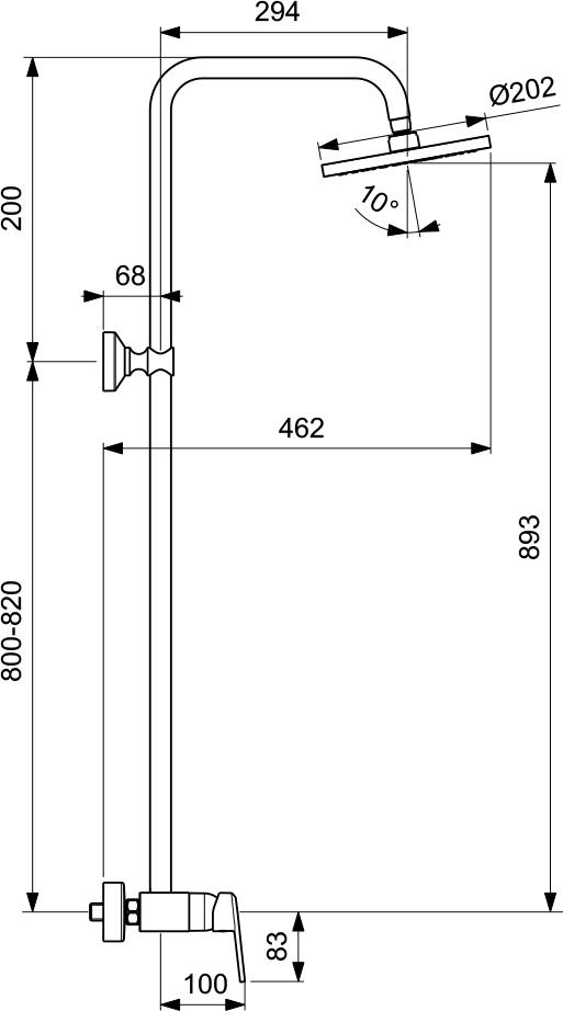 Душевая стойка Vidima Balance BA272AA