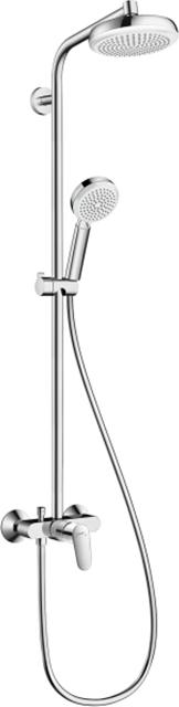 Душевая стойка Hansgrohe Crometta 160 1 Jet 27266400 с однорычажным смесителем, хром/белый