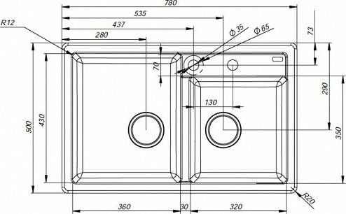 Кухонная мойка Iddis Vane G V35C782i87, коричневый