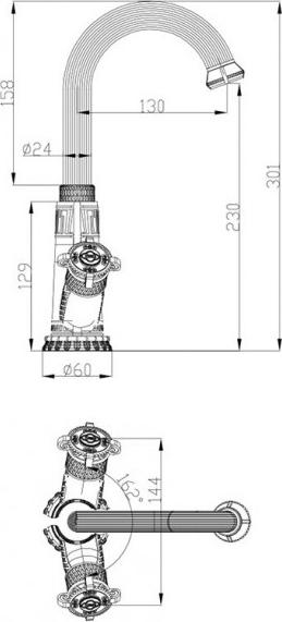 Смеситель Zorg Antic A 1004U-BR для раковины