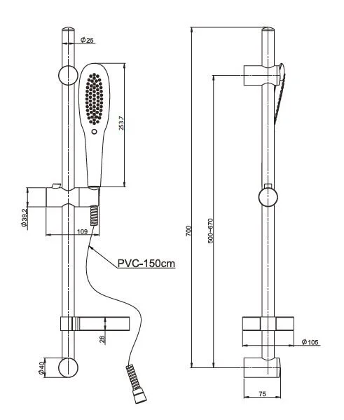 Душевой гарнитур Paini Parma 50CR124/P16 хром