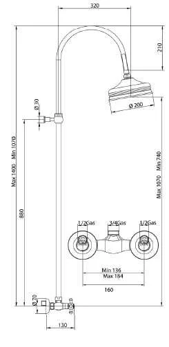 Душевая система Bandini Antica 66462006D150