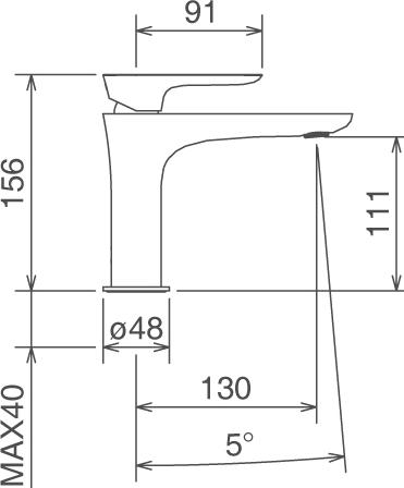 Смеситель La Torre Laghi 44001TC.CR для раковины