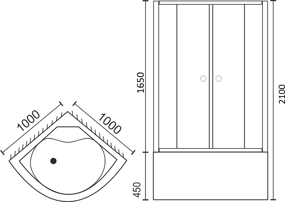 Душевой уголок Royal Bath RB 100BK-G