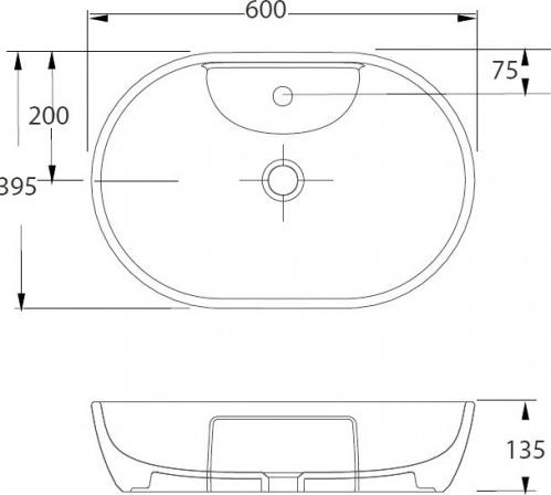 Раковина накладная beWash Bogen 88611114 белый матовый