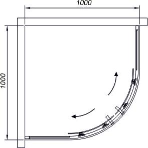 Душевой уголок 100х100 Black&White Stellar Wind S101-1000