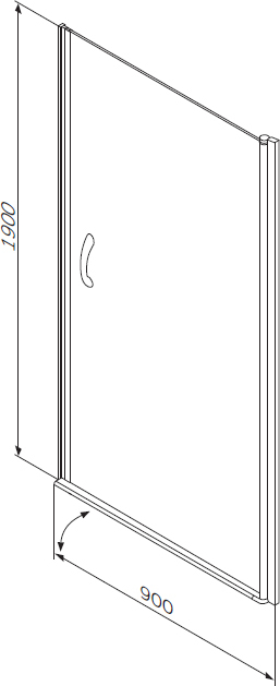 Дверь для душевого уголка Am.Pm Bliss L 90 см