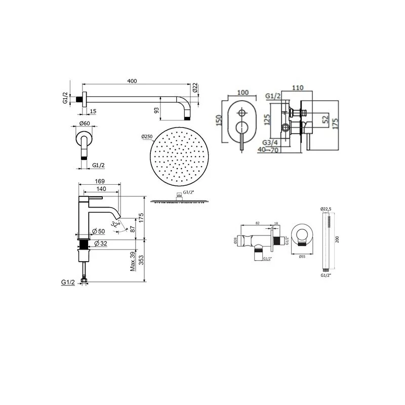 Смеситель для душа Plumberia Selection Ixo KITXO15BO53 белый