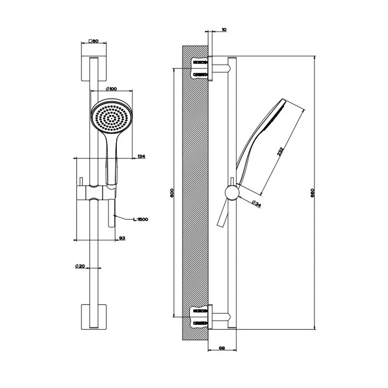 Душевой гарнитур Gessi Emporio Shower 47314/149 серый