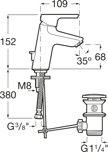 Смеситель для раковины Roca Malva 5A303BC00