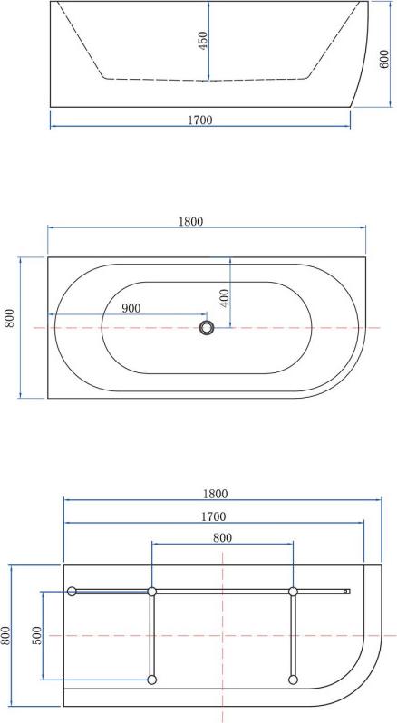 Акриловая ванна Aquanet Family Elegant A 180x80 3805-N-GW, белый глянец