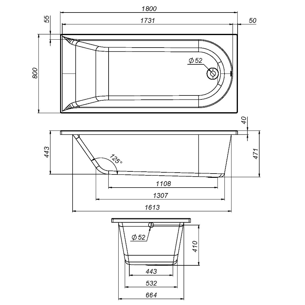 Каркас для ванны Am.Pm Spirit W72A-180-080W-R2