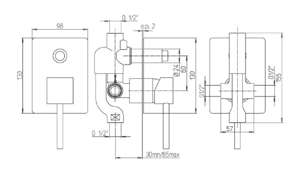 Смеситель для душа Paini Dax-r-dax 84PW691 хром