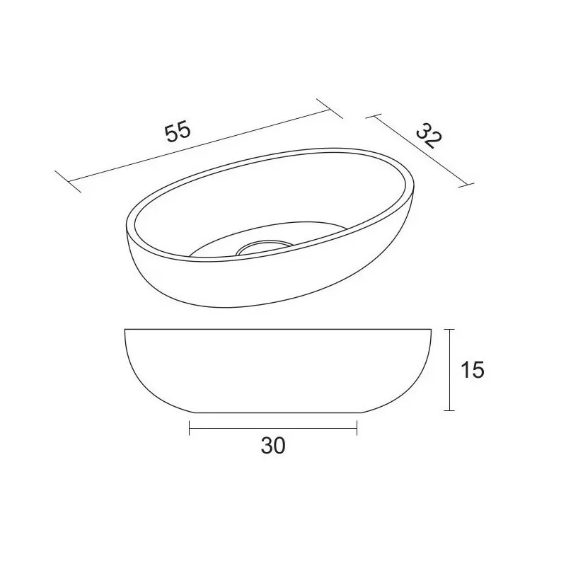 Раковина накладная Riho Escala W030001Z22 зеленый