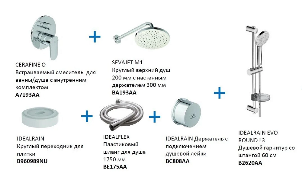 Душевая система Ideal Standard Cerafine BD189AA хром