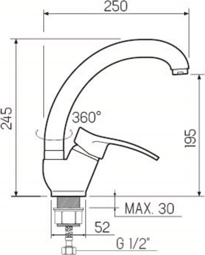 Смеситель для кухни РМС SL140W-999F, белый