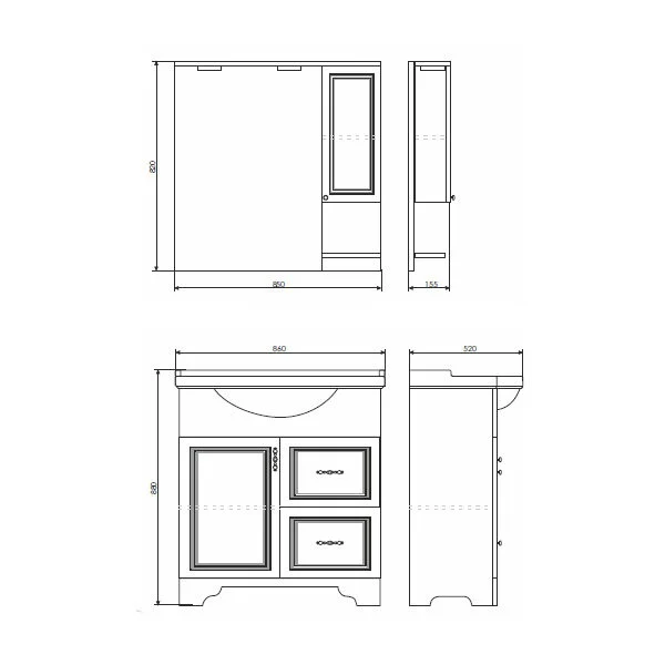 Зеркальный шкаф Comforty Севилья 3132625 бежевый