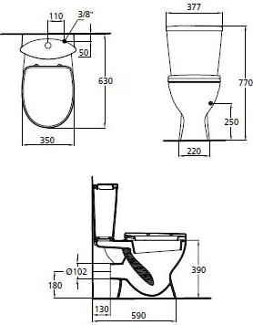 Чаша для унитаза-компакт Ideal Standard Oceane/Oceane Junior W702401