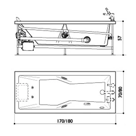 Акриловая ванна Jacuzzi 9F43-785A Dx белый