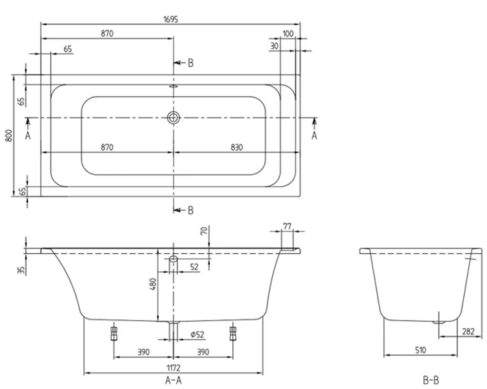 Акриловая ванна Villeroy & Boch Architectura UBA178ARA2V-01 белый