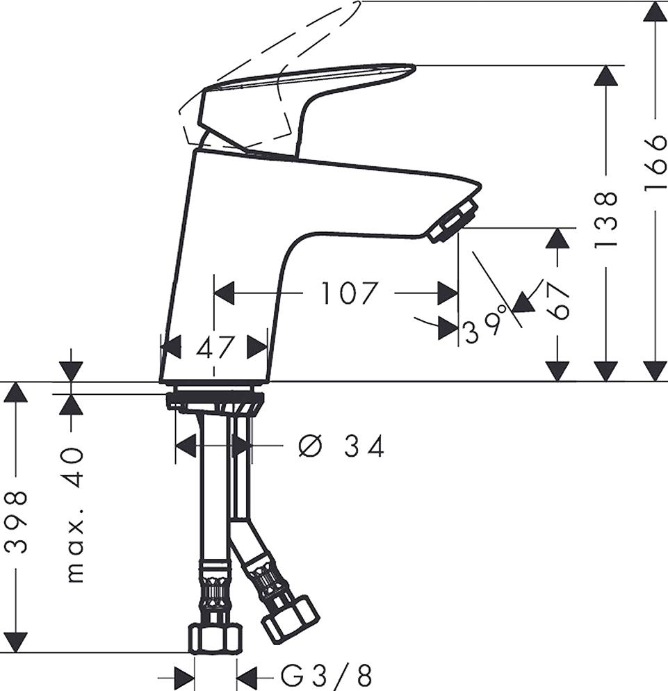 Смеситель для раковины Hansgrohe Logis 71077000, хром