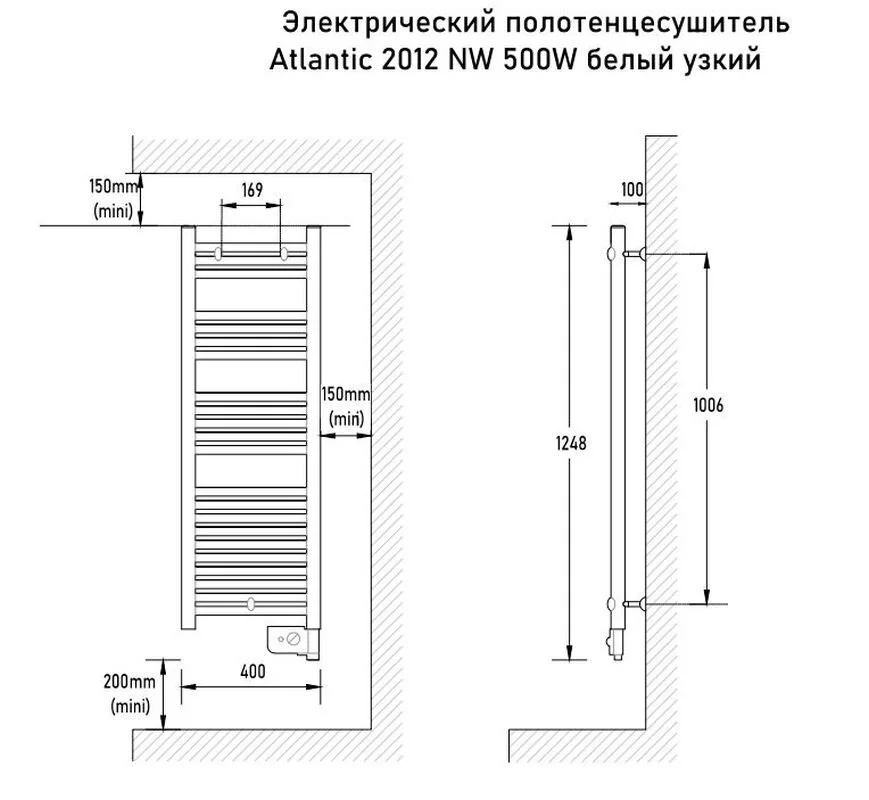 Полотенцесушитель электрический Atlantic 2012 850308 белый