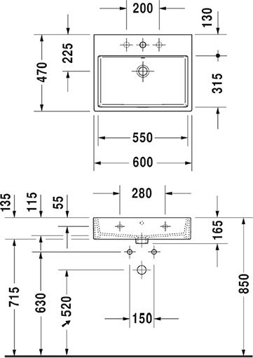 Раковина 60 см Duravit Vero Air 2350600000