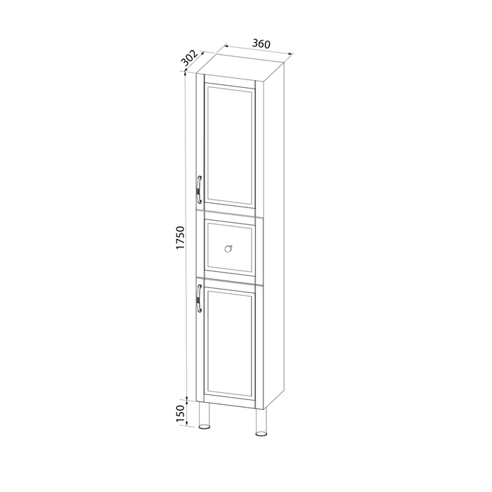 Шкаф-пенал Iddis Oxford OXF36L0i97