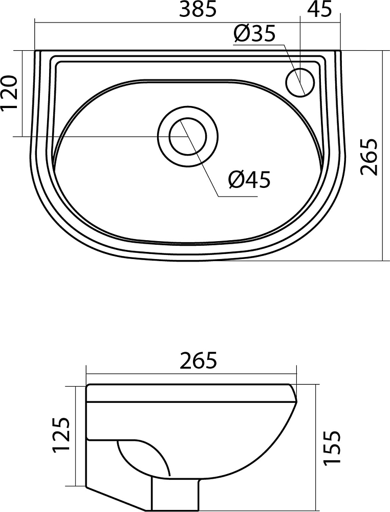 Раковина Santek Бриз 1WH110445 40 см.