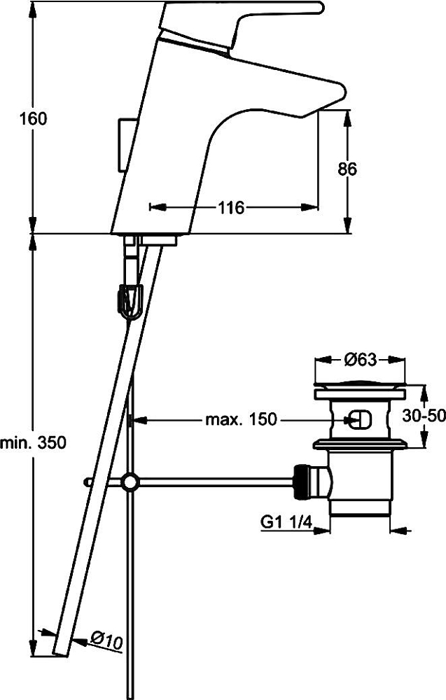 Смеситель Ideal Standard Active B8057AA для раковины