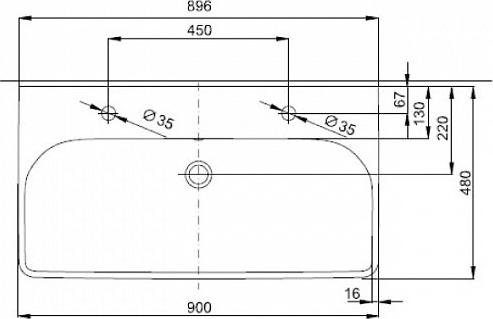 Раковина 90 см IFO Grandy RP211902100